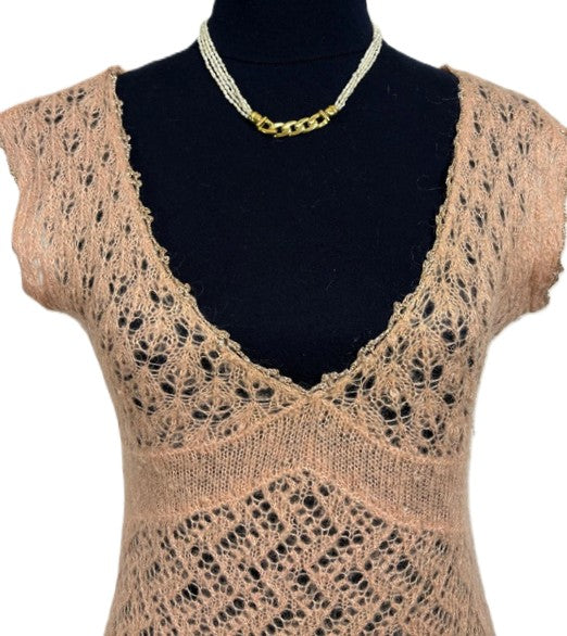 Mohair Wool Lace Knit Top – Size S